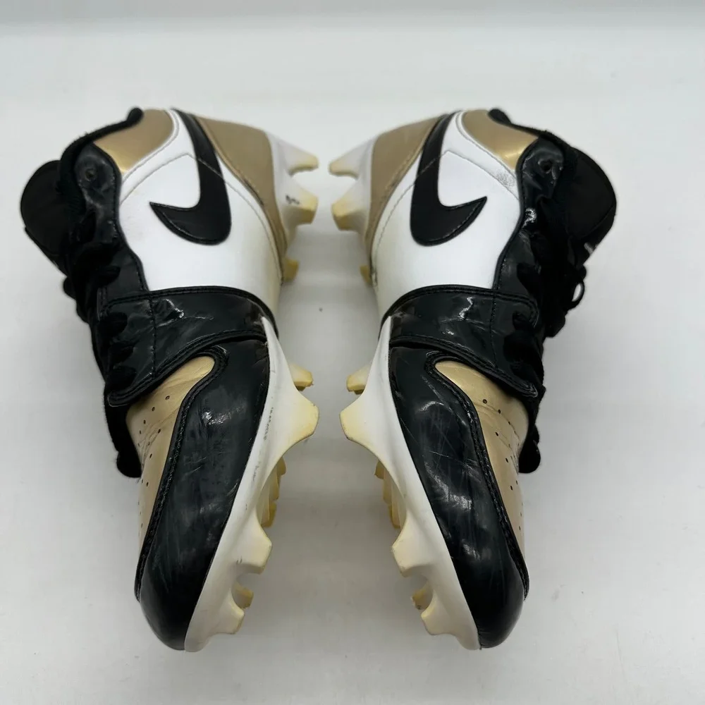 Nike FJ6245-701 Mens Size 9 Air Jordan 1 Low TD Patent Gold Toe Football Cleats